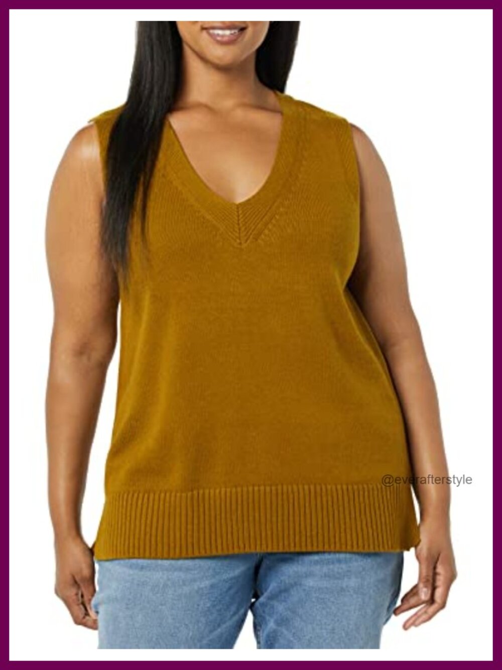 Ultra Soft V-Neck Sweater Vest Regular Fit Pullover Rib Detail